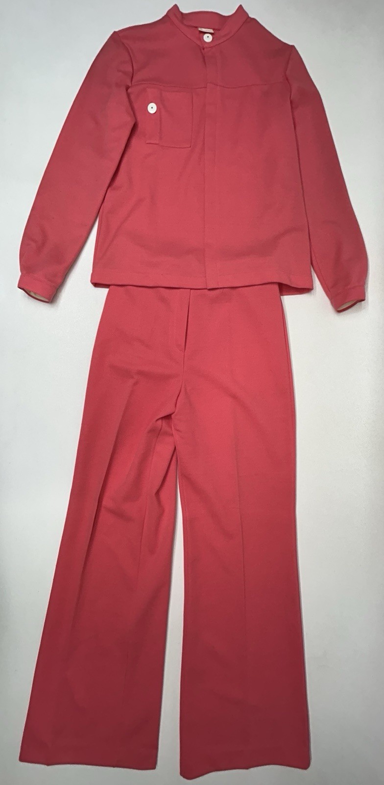 Vtg Rare 70-80s Catalina Two-Piece Pink Suit Full Zip Top Size 8 Pants Size 10