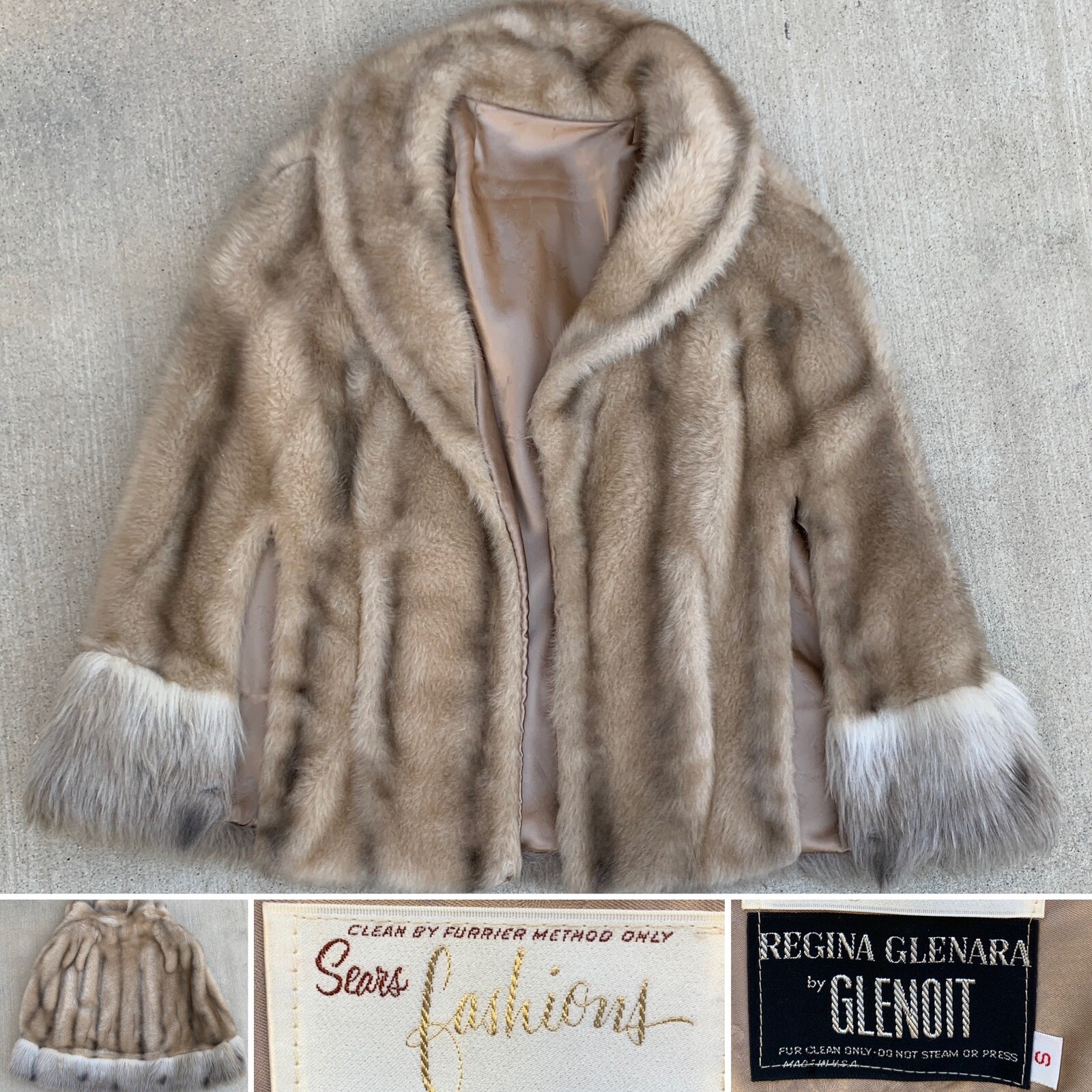 Sears Fashions Regina Glenara by Glenoit Cape Capelet Faux Fur Mob Wife Size S