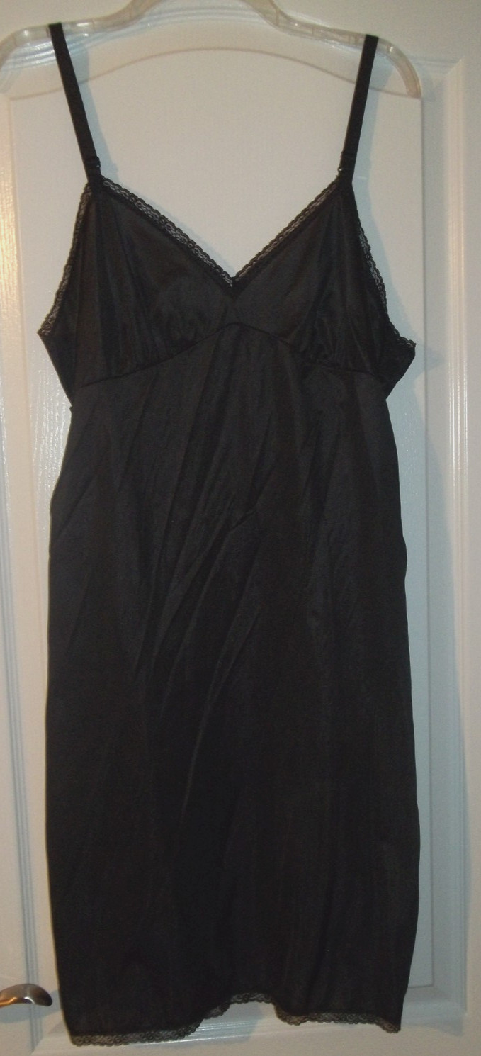 Bradley Nylon and Lace Full Slip Dress Union Made in USA Lingerie Pin Up Size 40