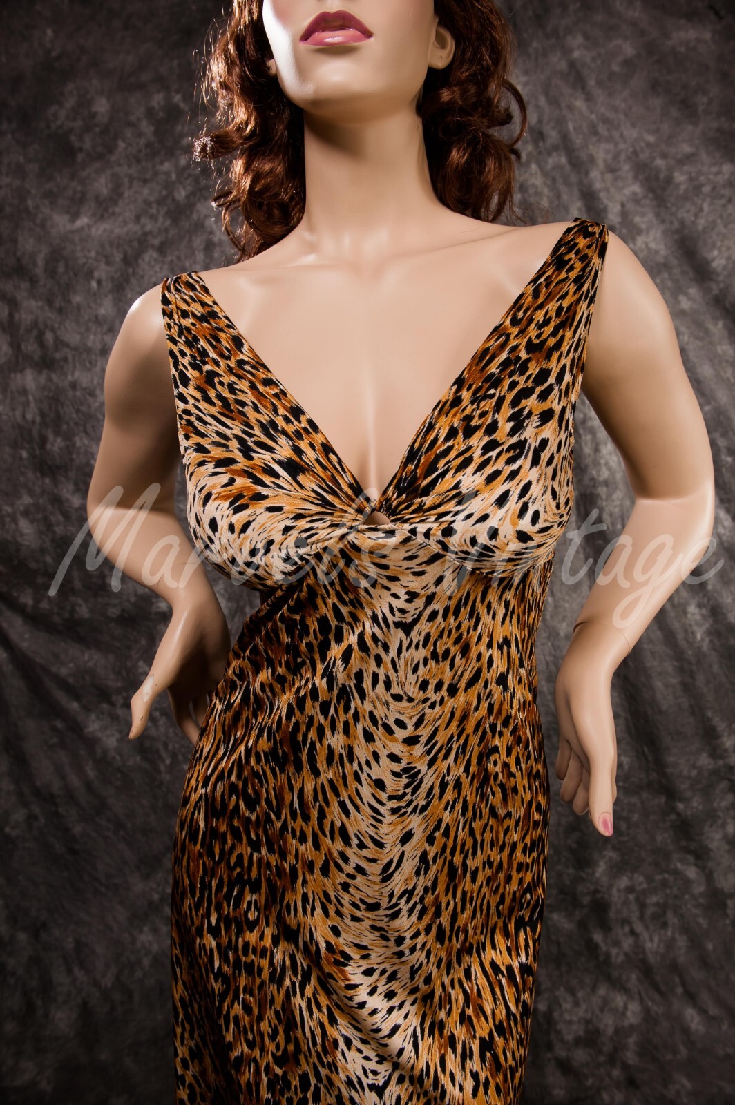 Vintage Lucie Ann of Beverly Hills Size Sm Bias Cut Nightgown Rare Animal Print