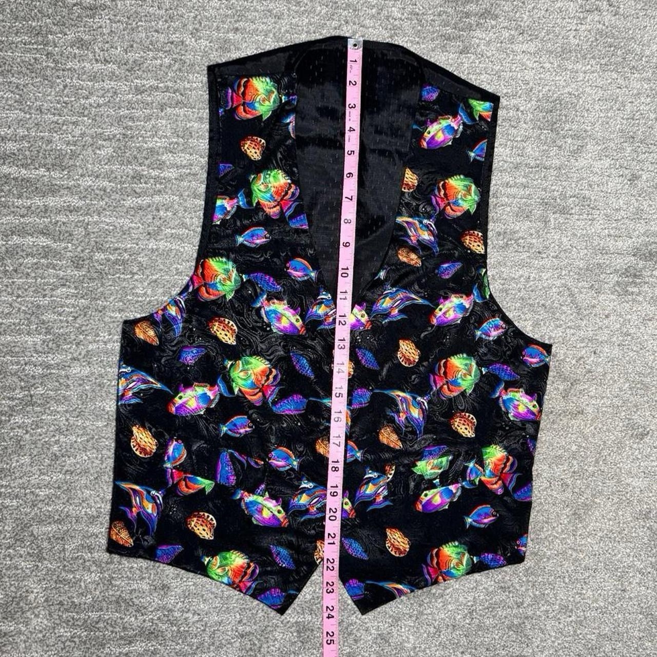 Vintage 80s/90s Unique Formalwear Vest With Unique Tropical Fish Pattern Size S