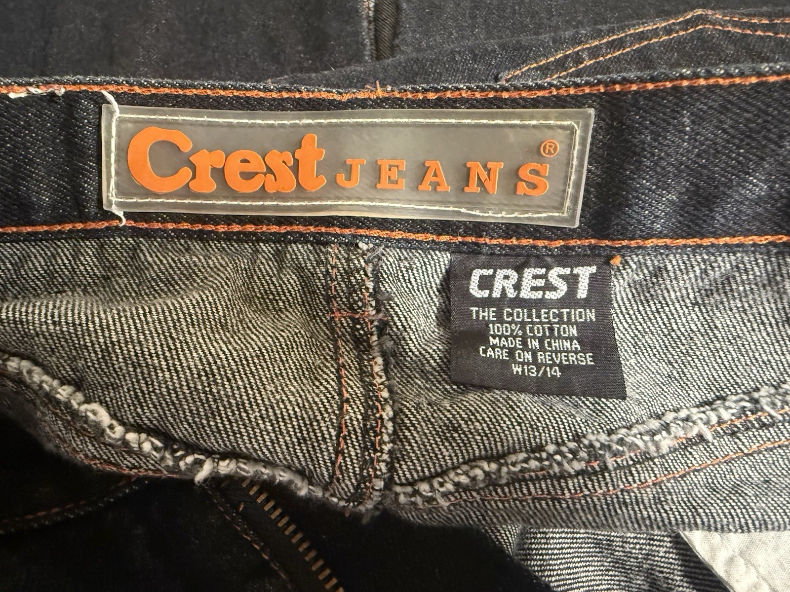 Vintage Y2K Crest Jeans The Collection Dark Blue Denim Long Skirt Sz 13/14