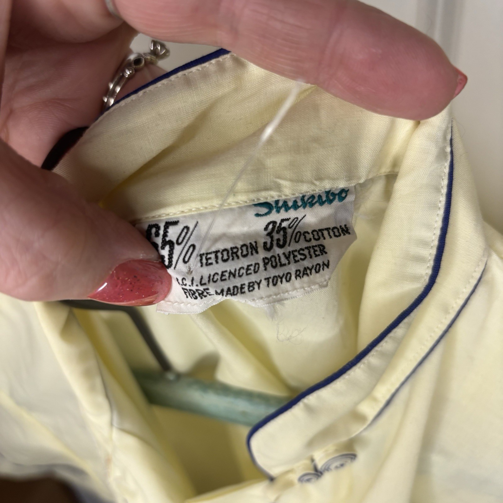 Vintage 40s/50s 2 Piece Embroidered matching set pajamas Small XS Yellow Bird