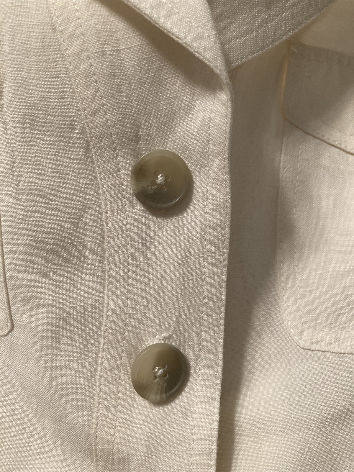 Vintage Kate Hill Size 8 Button Up Long Sleeve Jacket, Linen