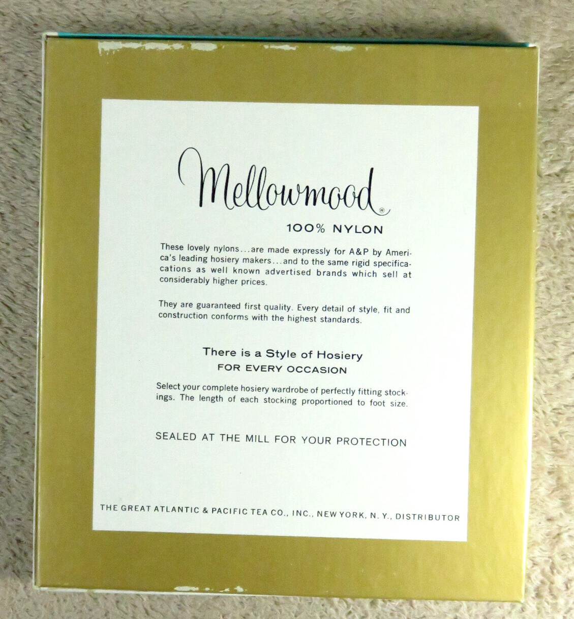 2 prs – Vtg MELLOWMOOD Seamless 100% Nylon Stockings Hosiery TAUPETONE – Sz 9