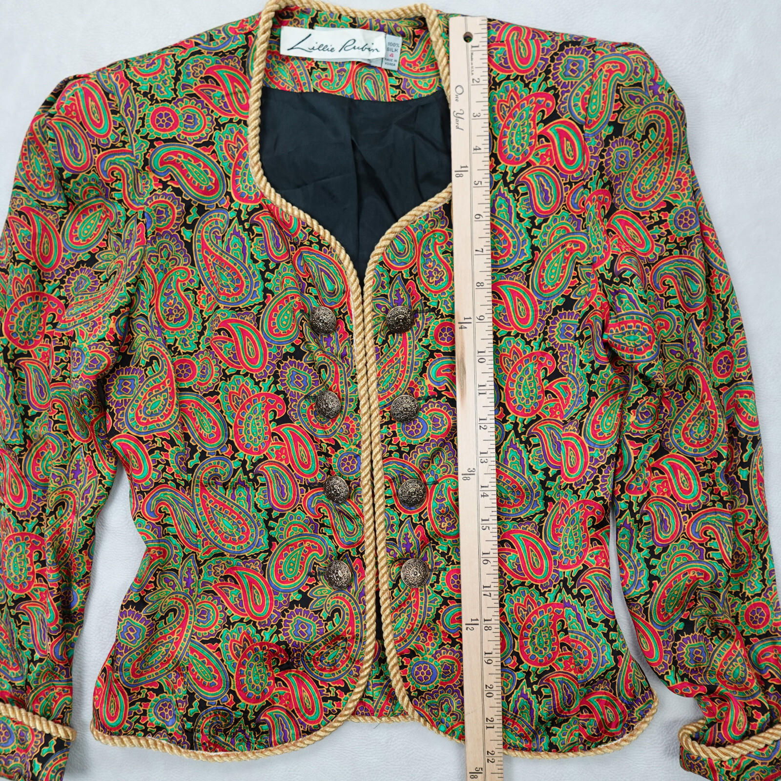 Adrianna Papell Lillie Rubin 2 Pc Silk Paisley Suit Evening Cocktail 4 Vintage