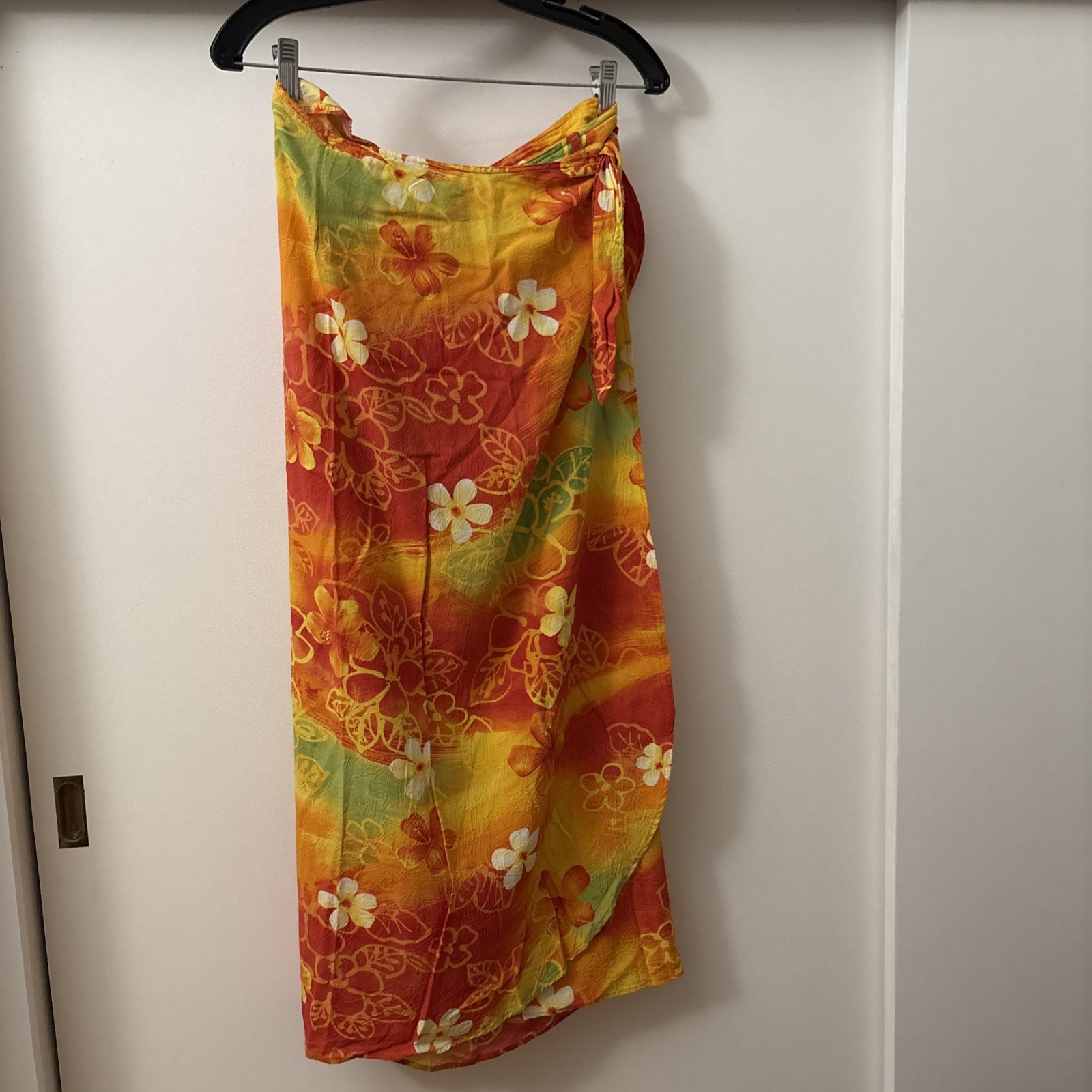 M Vtg 90’s JAMS WORLD Skirt RAYON Wrap Sarong Adjustable Waist Paradise Hawaiian