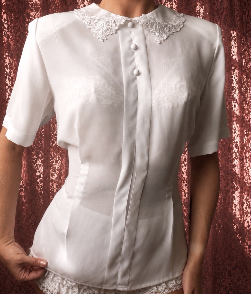 1980s Edwardian-revival NWT tailored blouse