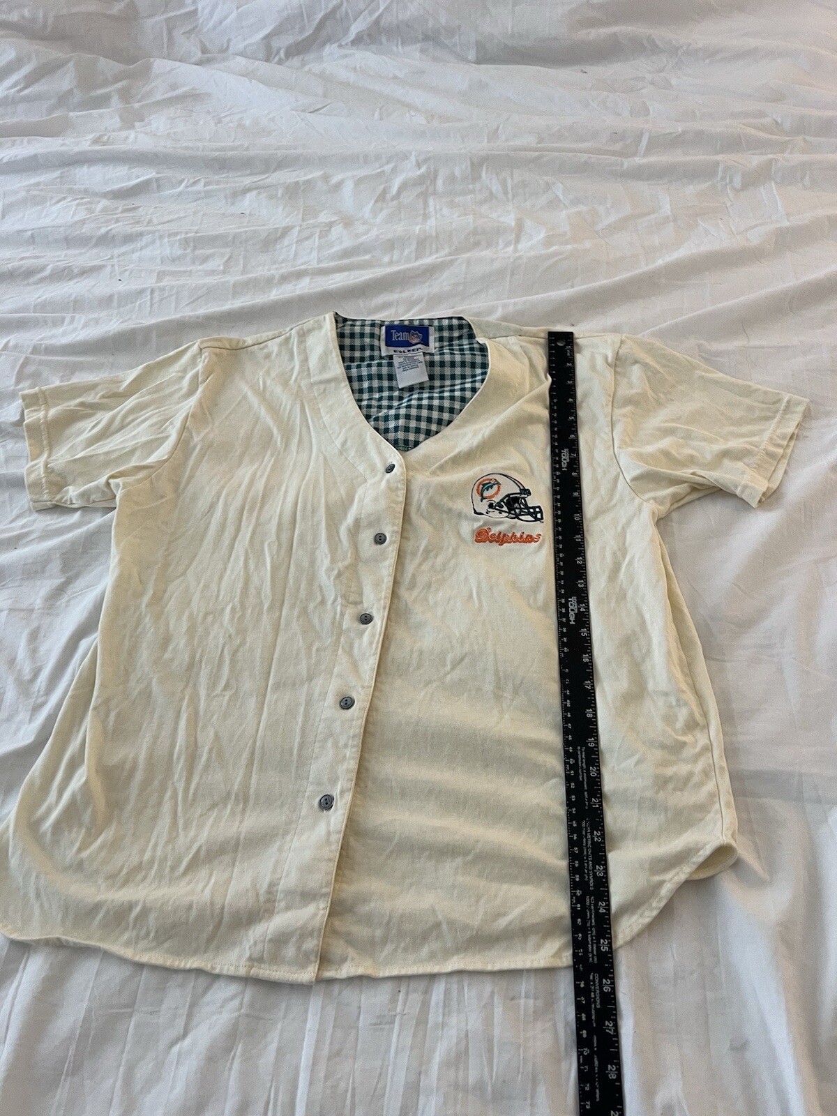 Vintage Miami Dolphins NFL By Esleep Button Up Pajama Shirt Womens Medium 380