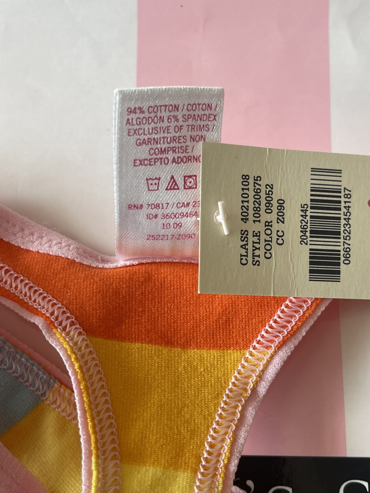 NWOT VTG 2009 Victoria’s Secret PINK – ULTRA RARE HTF THONG -STRIPED MEDIUM