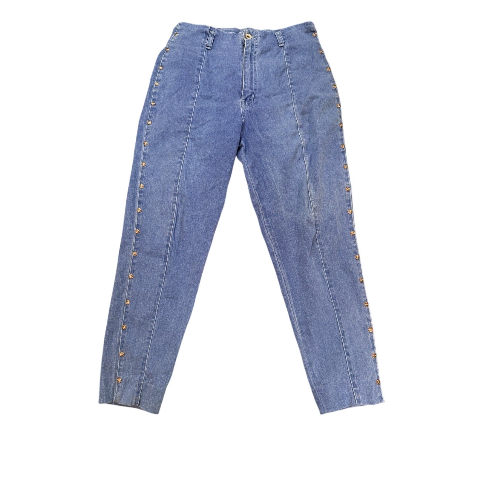 Vintage Helen High Rise Cropped Petal Pushers Denim Studs Retro Pin-Up Fits 6