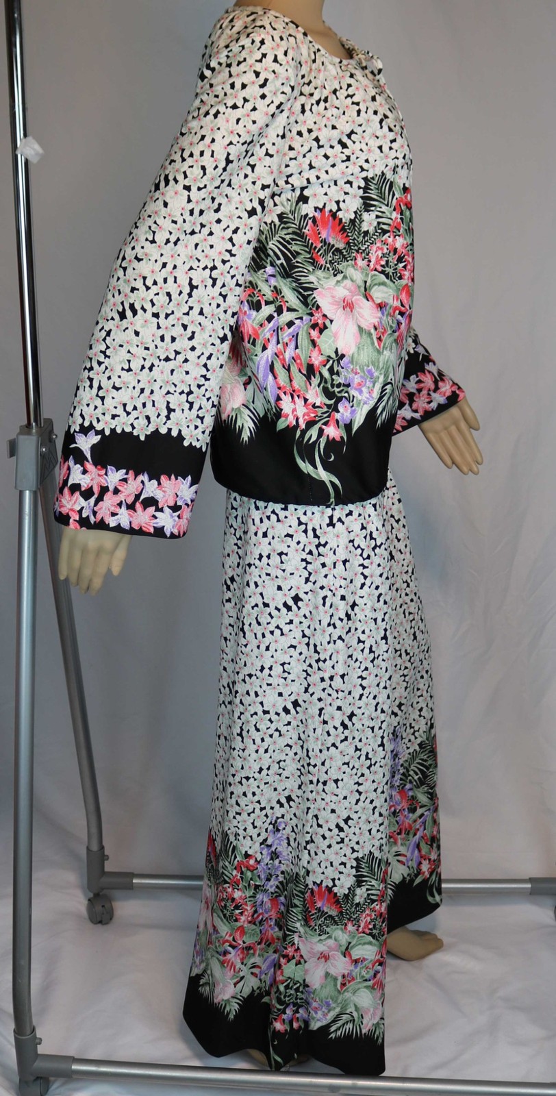 NWT Vintage Wide Leg Palazzo Pant Top Set Hawaiian Tropical Floral 1960s 70s 10