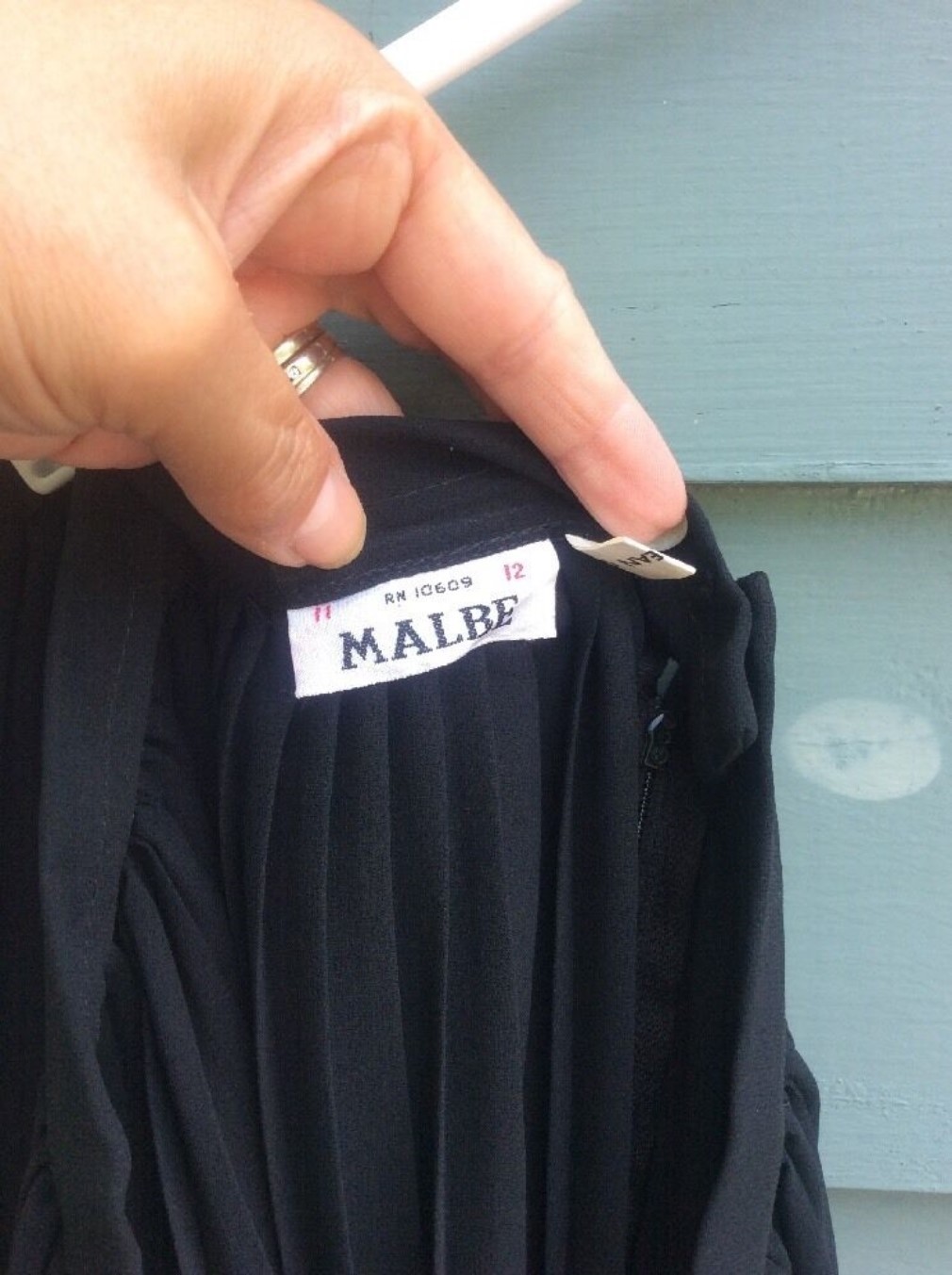 Vintage Malbe Maxi Skirt Women’s 12 Black Pleated Victorian Sheer Goth Chiffon