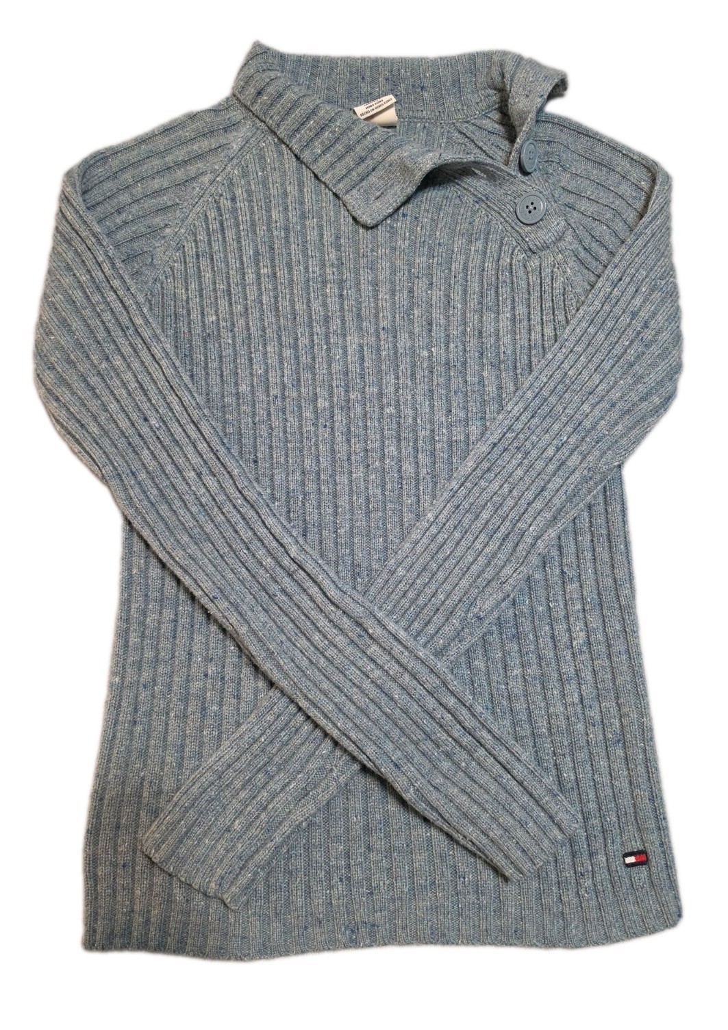 Tommy Jeans Hilfiger Women’s Pullover Knit Sweater Blue Size Medium Y2K 2000s Y3