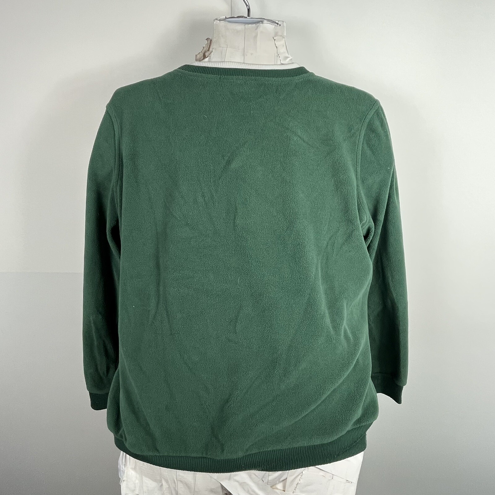 Talbots Green Sweater sz L Long Sleeve Embroidered Holiday Festive VINTAGE