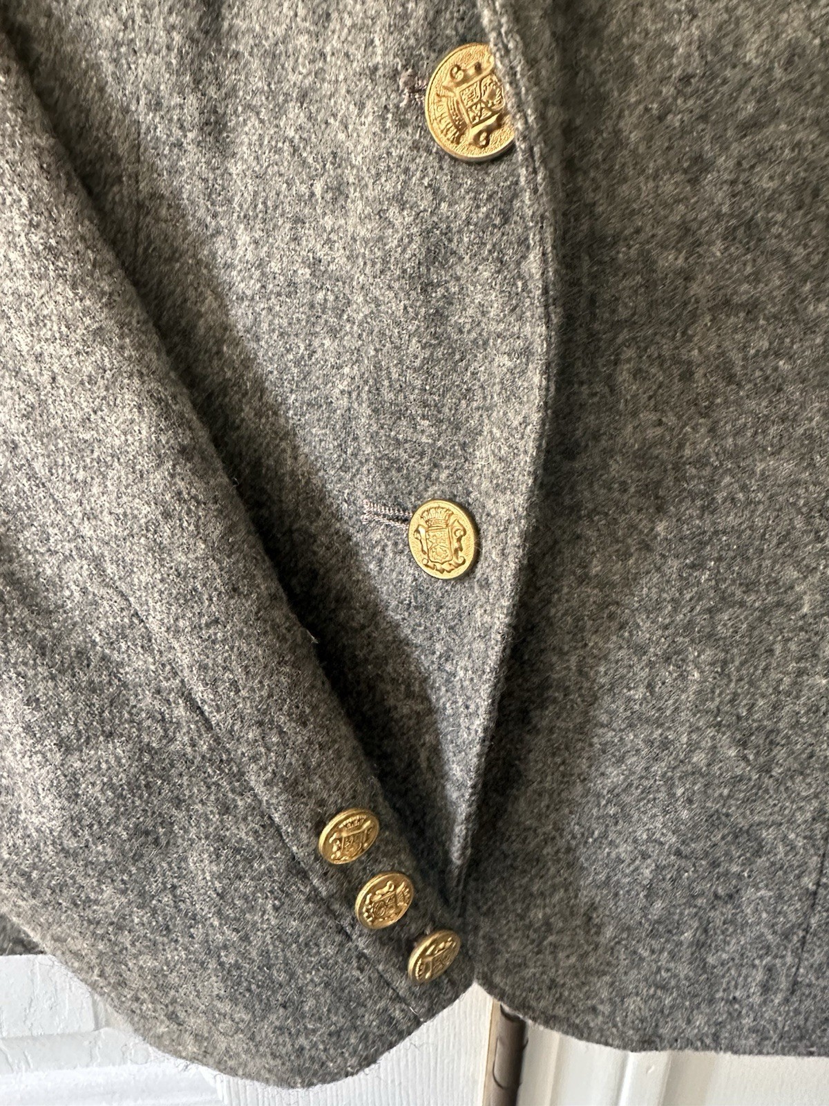 Vintage 1970s 100% Virgin Wool Casa de Lana Gray Tweed Blazer Approx Size 6-8