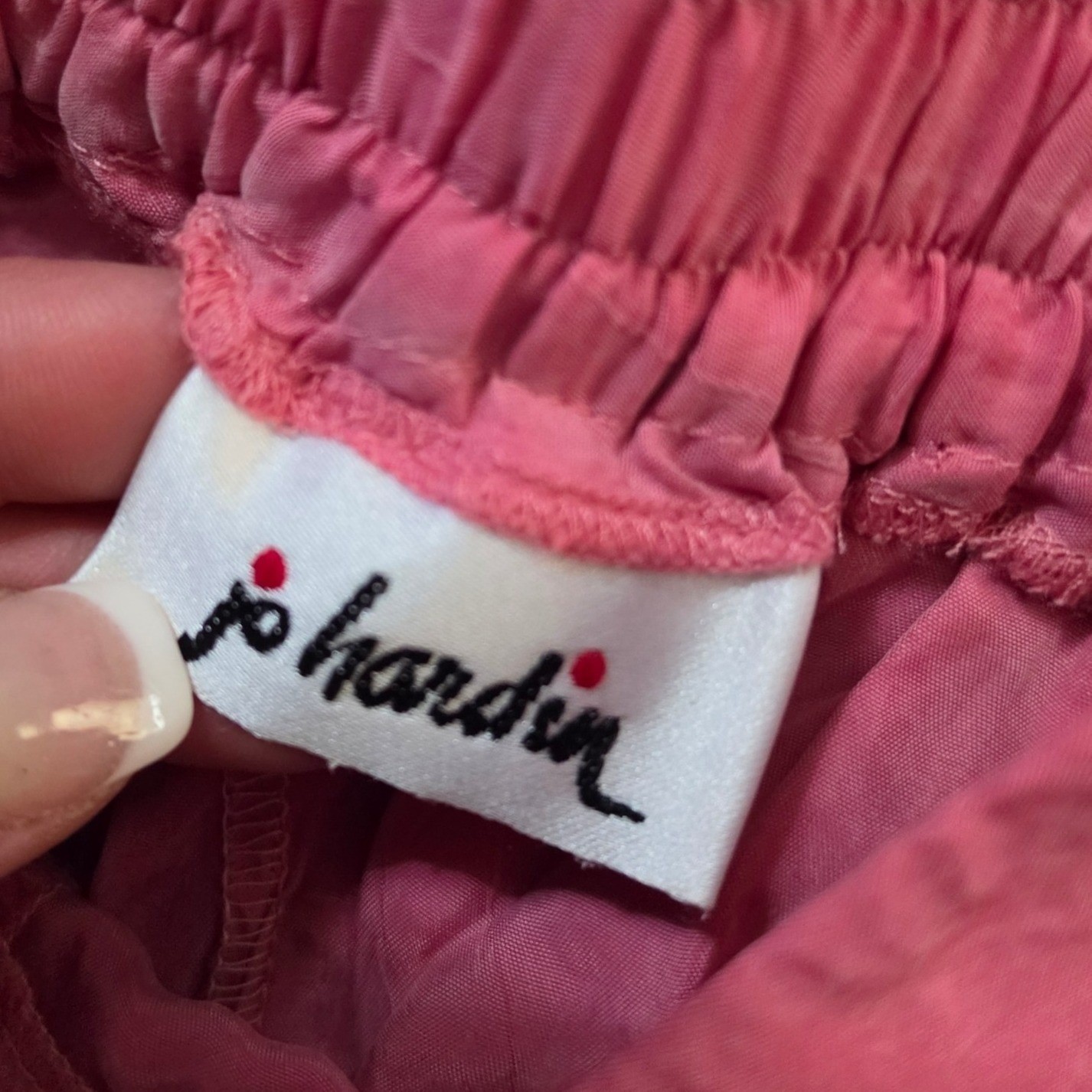 JO HARDIN Tapered Pants 25 small Pink Vintage High Waisted Smocked Elastic Waist
