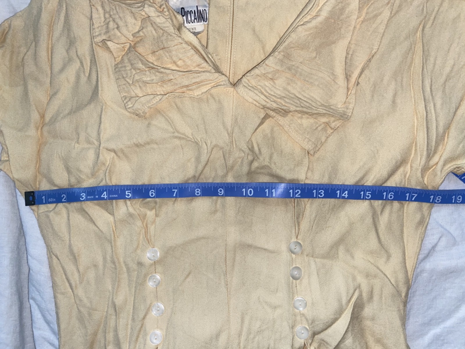 Summer Vintage 1940s Style Women’s Dress wth Tie Back, 12 (fits small/medium)