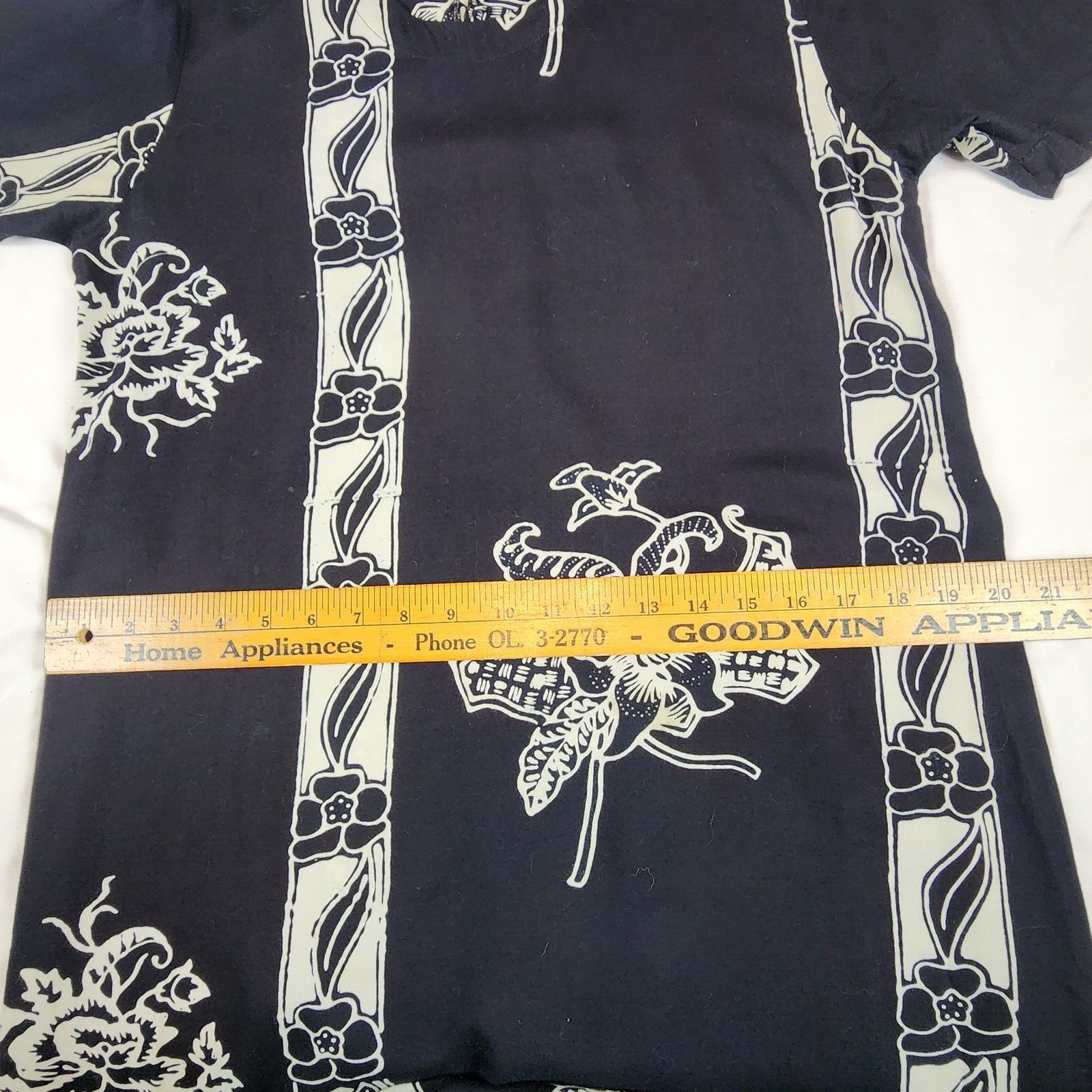 Vintage Hawaiian Hilo Hattie Dress S Black White Floral Long Sheath Side Slits