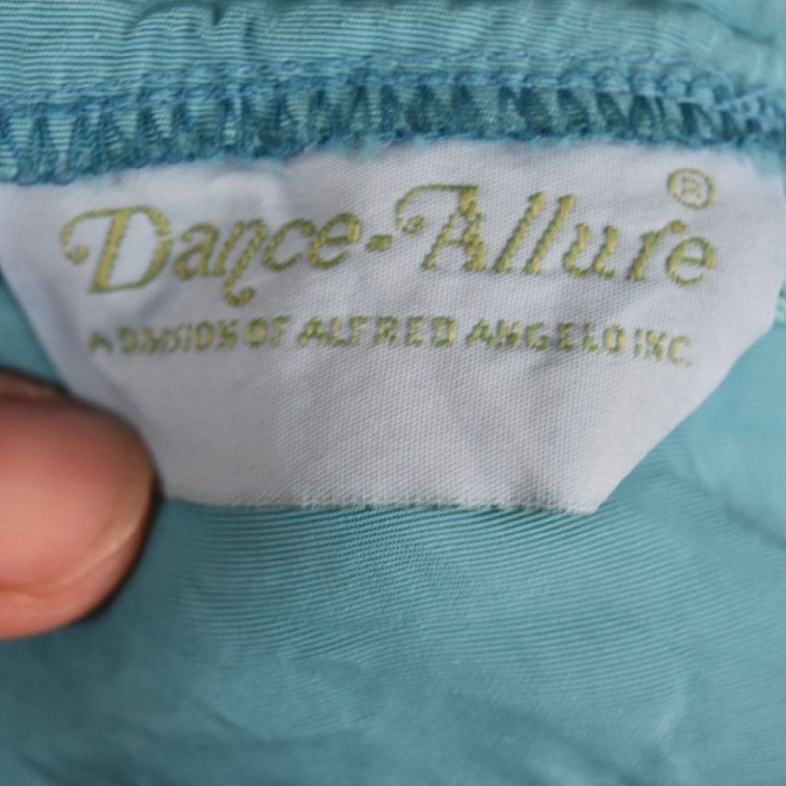 Vintage Dance-Allure Alfred Angelo Turquoise Party Dress ILGWU Made USA Small