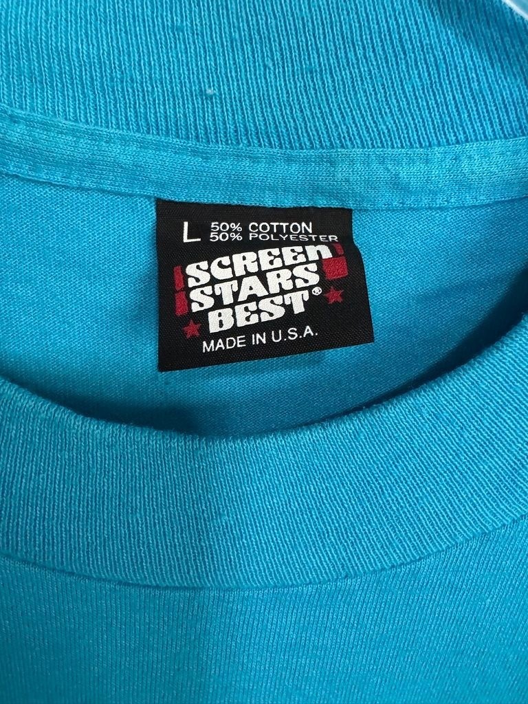 Vintage 90s Minnesota Loon Graphic Shirt Screen Stars Best Aqua Blue Size Large