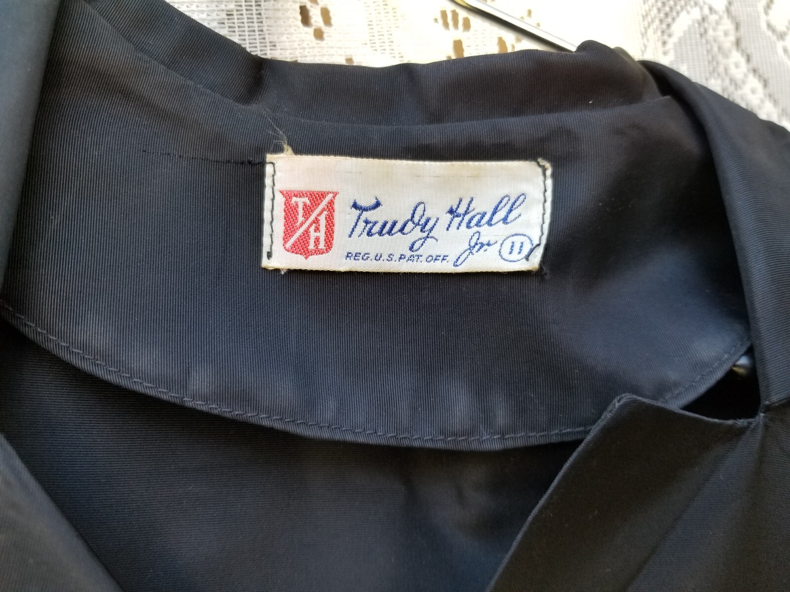 Rare Trudy Hall Jr 1940’s Black Dress With Belt Vintage – Size 11