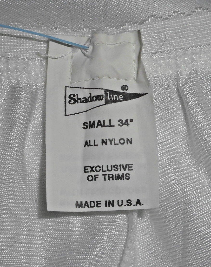 vintage, Half Slip, Shadowline, white Lace Nylon long mint S/34