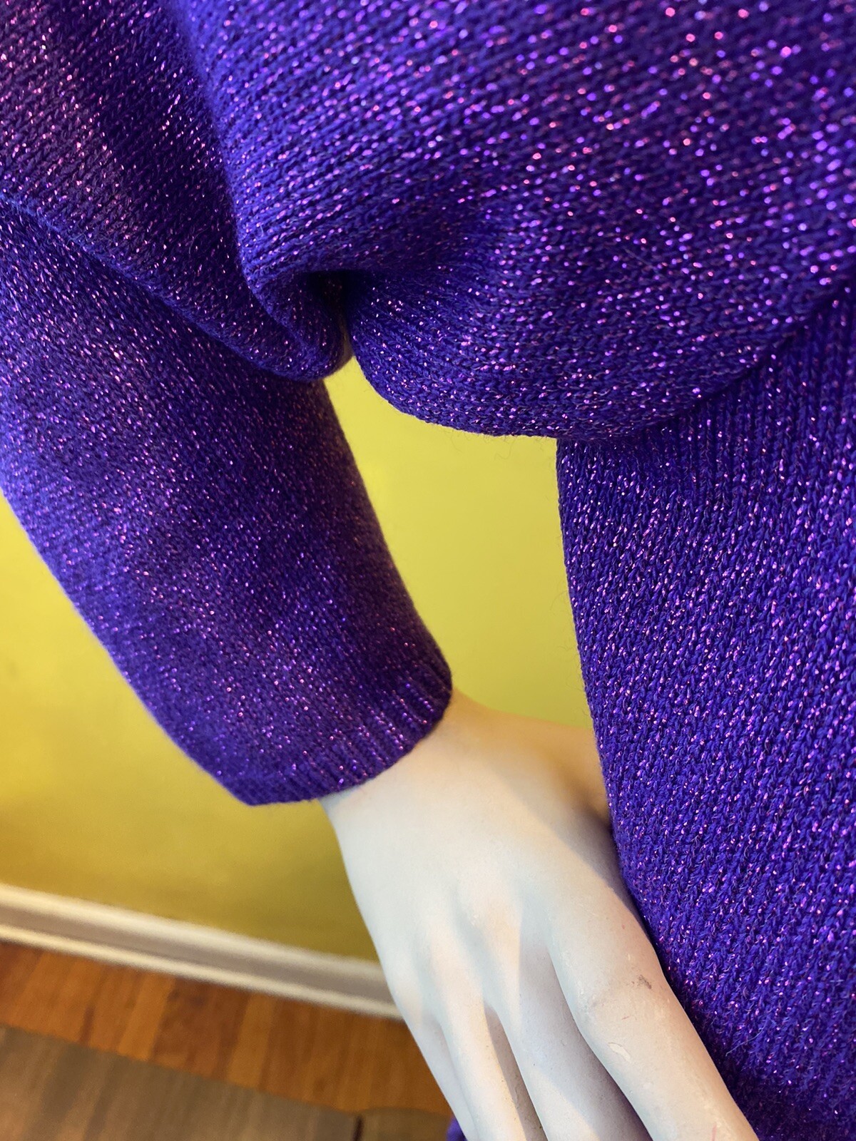 VINTAGE 1970’s PURPLE SPARKLE PULLOVER TUNIC Plus Size 1X