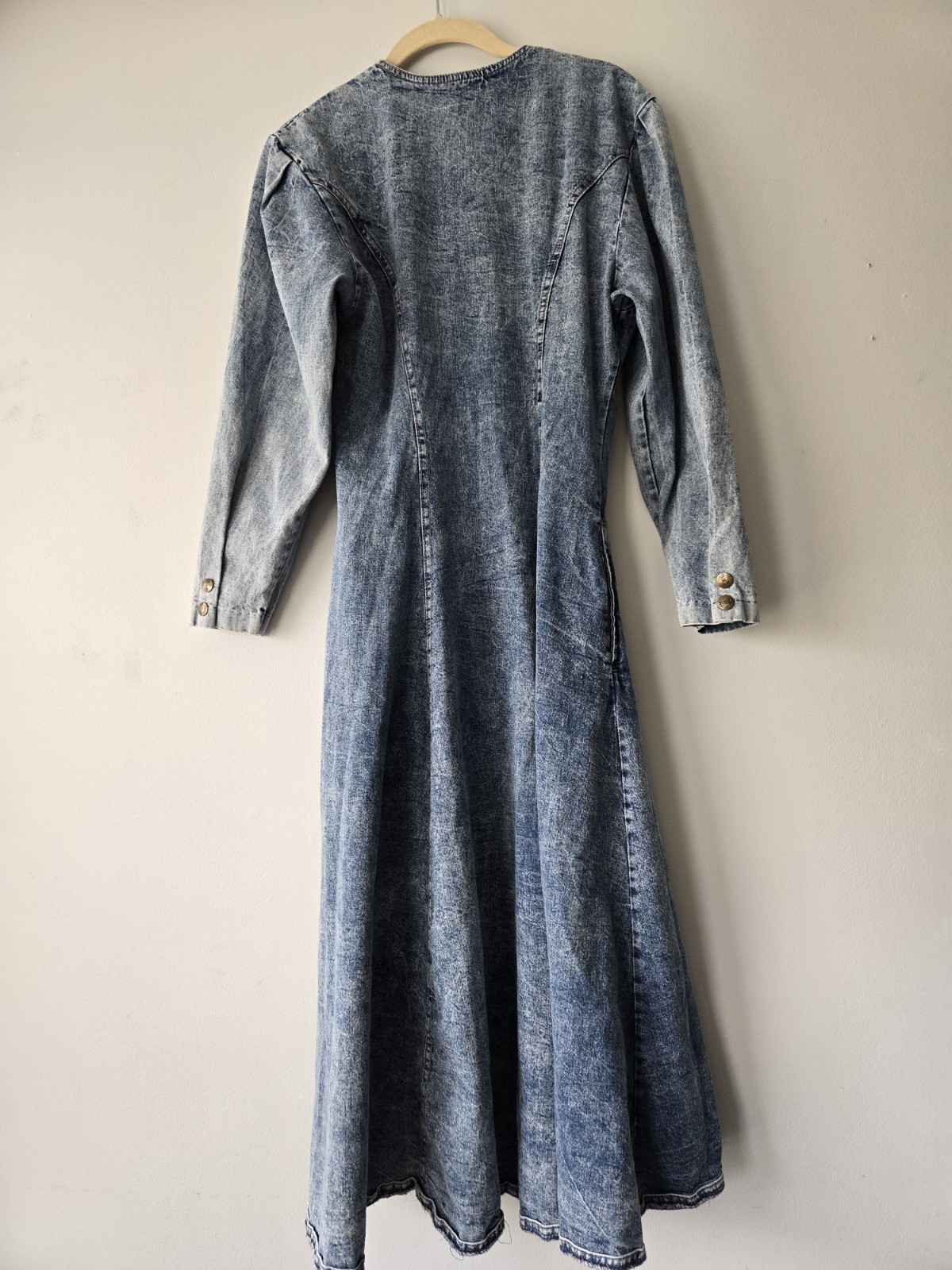Vintage IDEAS Acid Wash Denim Dress No Size Tag estimate It to Be A SMALL
