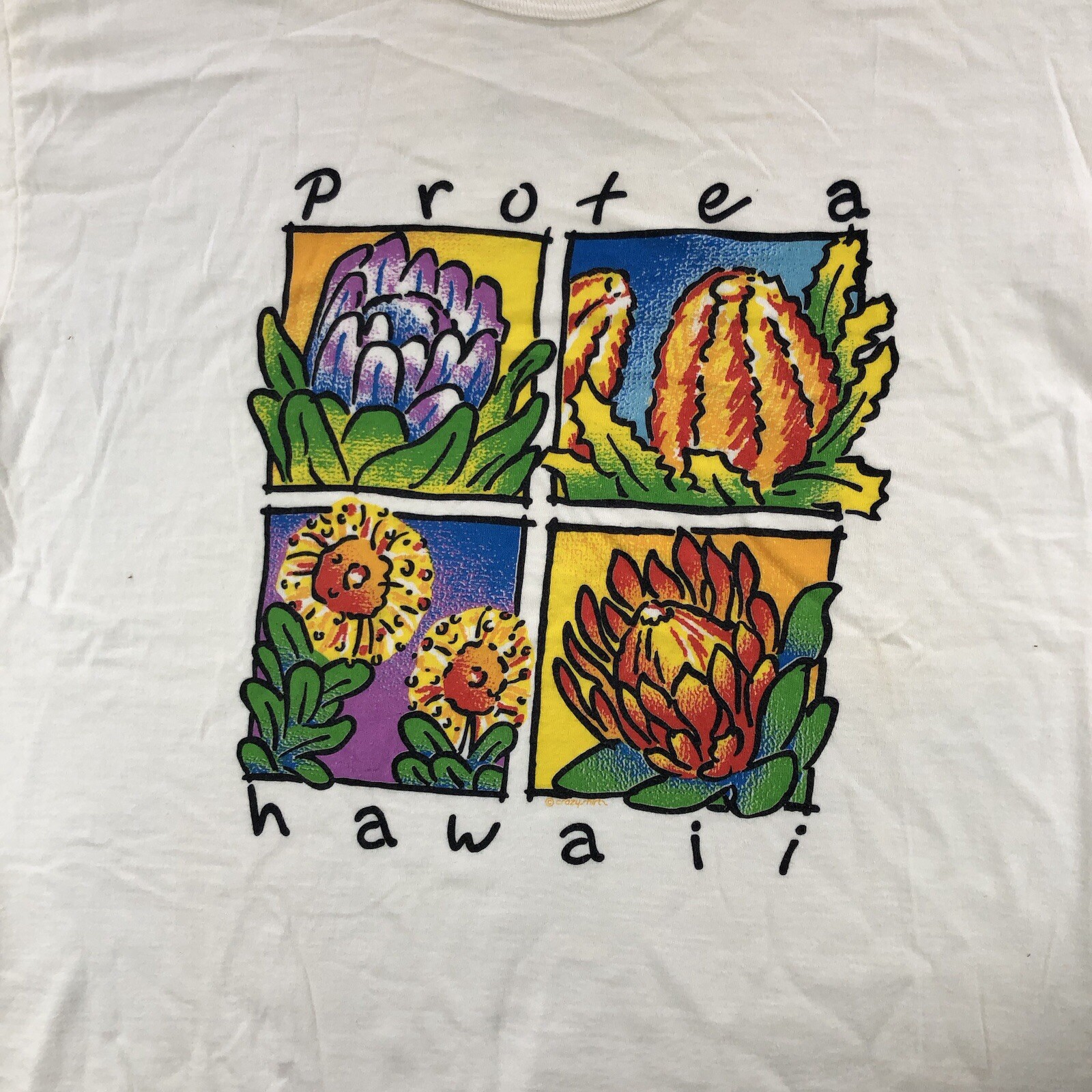 vtg crazy shirt hawaii Women’s One Size White Protea Coral Reef
