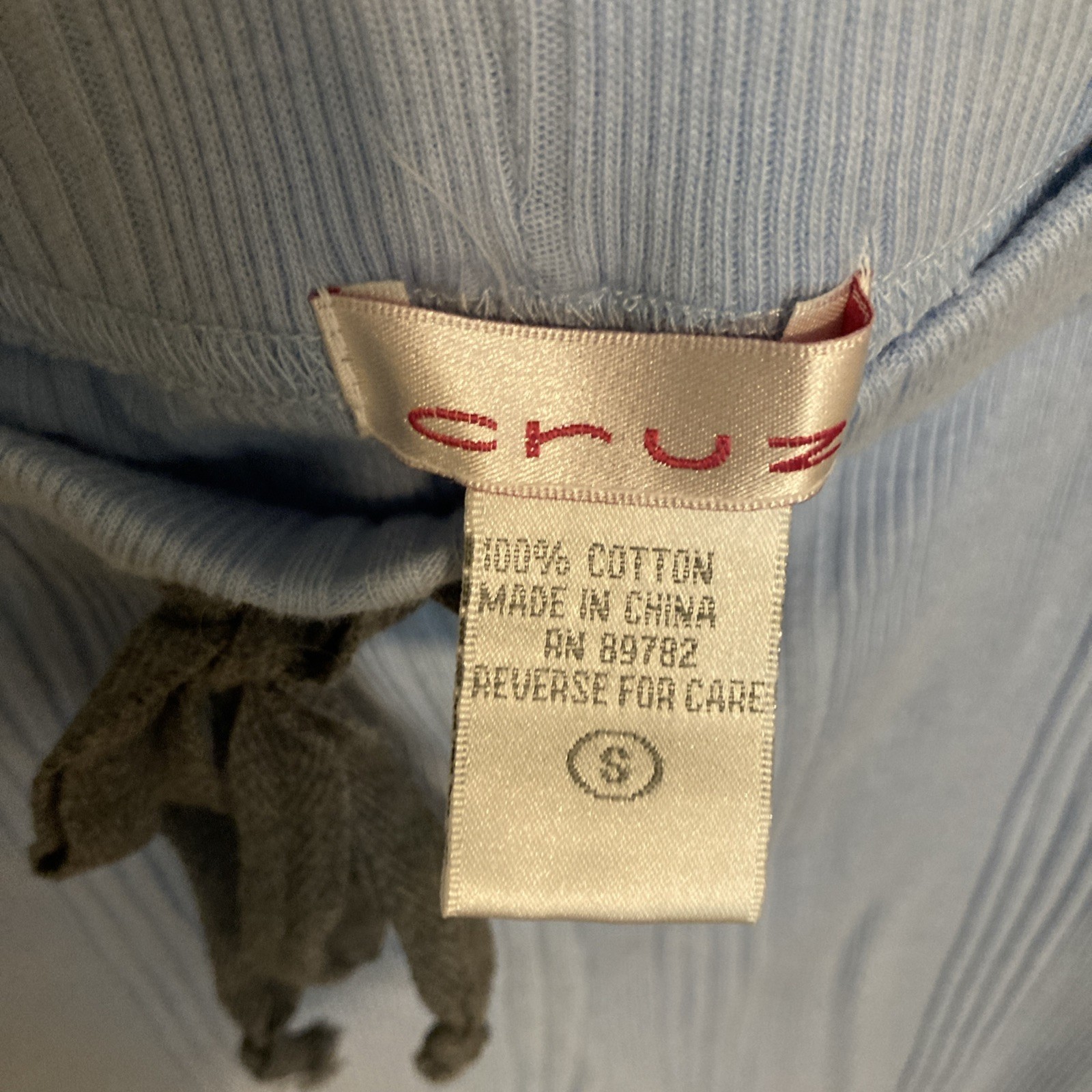 Vintage 1990s Cruz Pajama Set Pants and Top Blue Sz Small 100% Cotton Never Worn