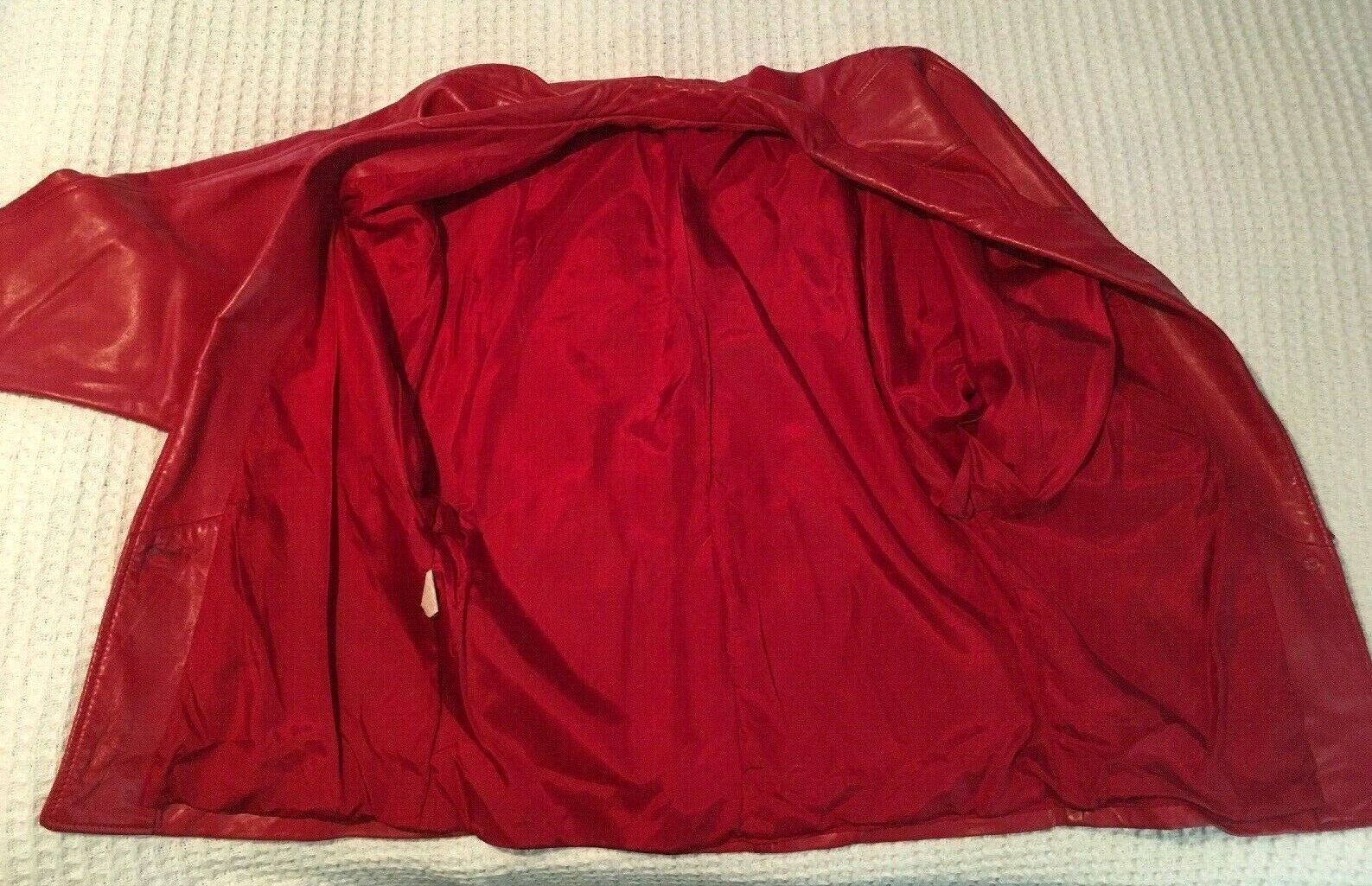 Vintage 80s Vakko Red Leather Jacket Womens Small USA Coat Fashion Coat