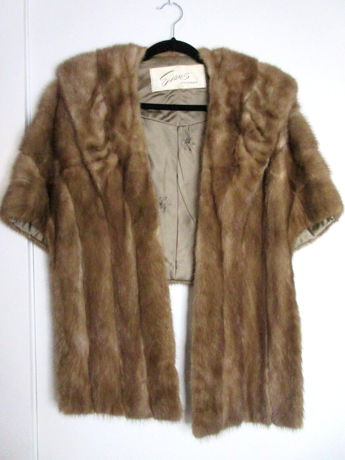 Vintage Mink FUR CAPLET AND CRITTER STOLE EVANS CHICAGO 1950’S GLAM 2 PC SET