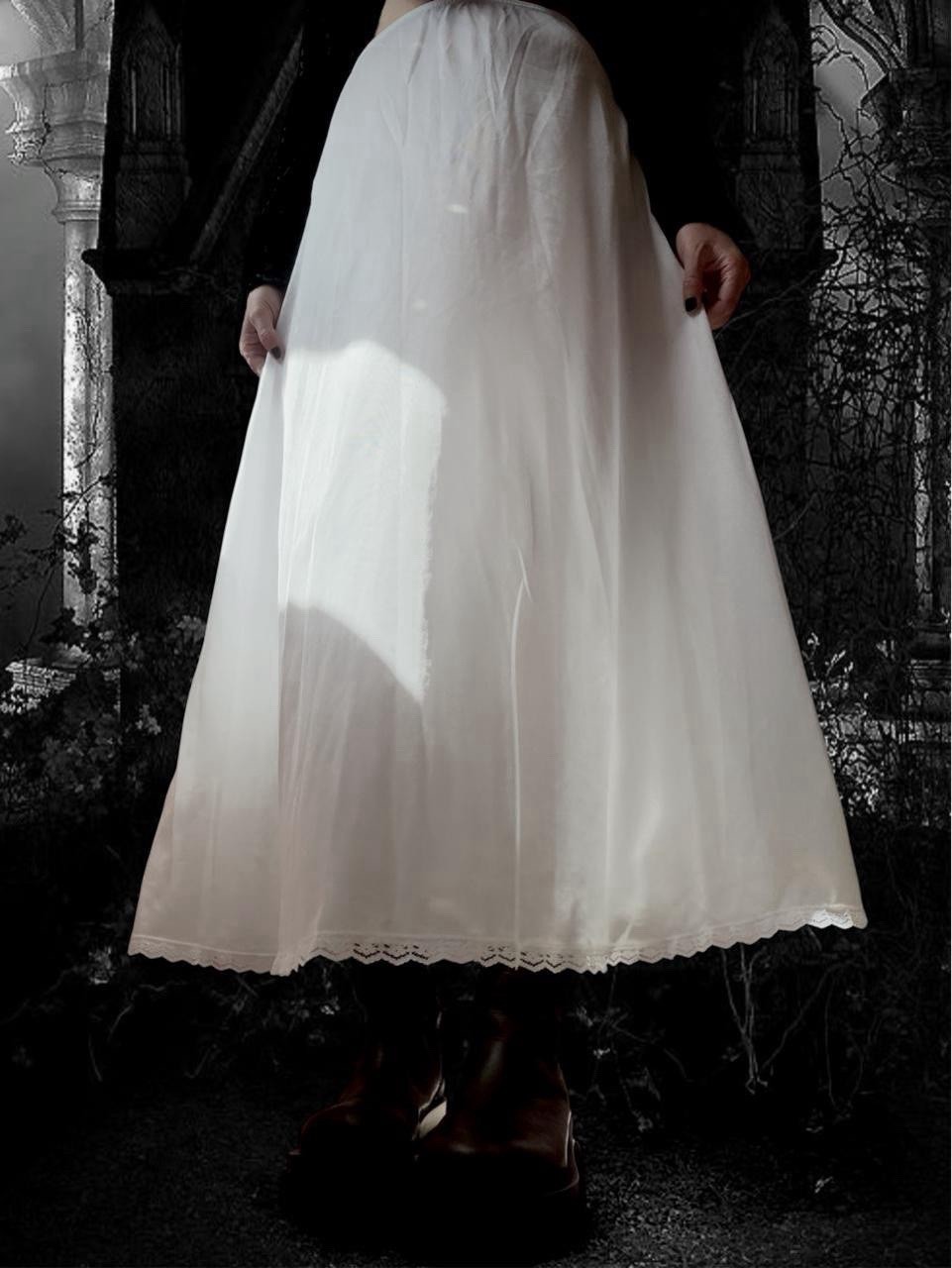 1960s full length Snow White slip skirt