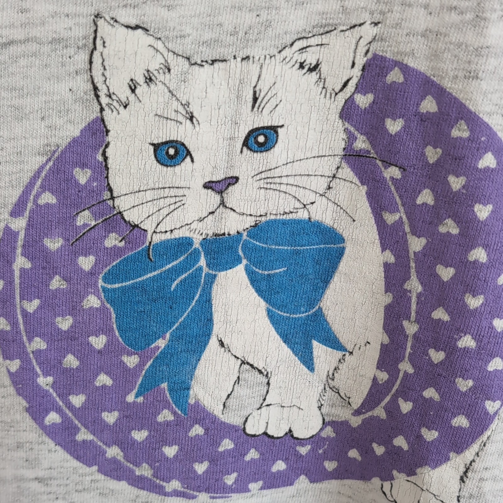 Vintage Cat Tee Fruit of The Loom Size Large Single Stitch 90s T-Shirt