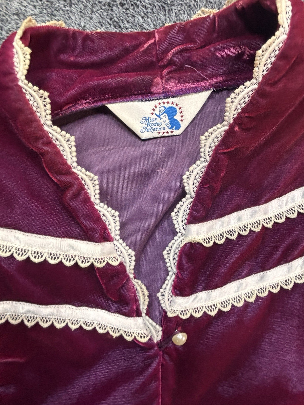 VTG 80s Miss Rodeo America Pageant Velvet 2 Piece Set Dress Jacket Set 13/14