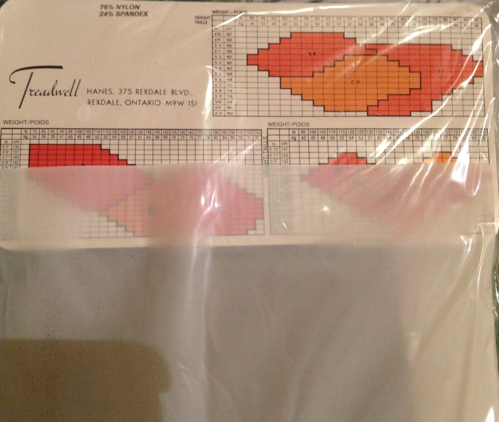 Vintage Pantyhose Treadwell Reinforced H&T Color Beige size Medium Tall BTRED27