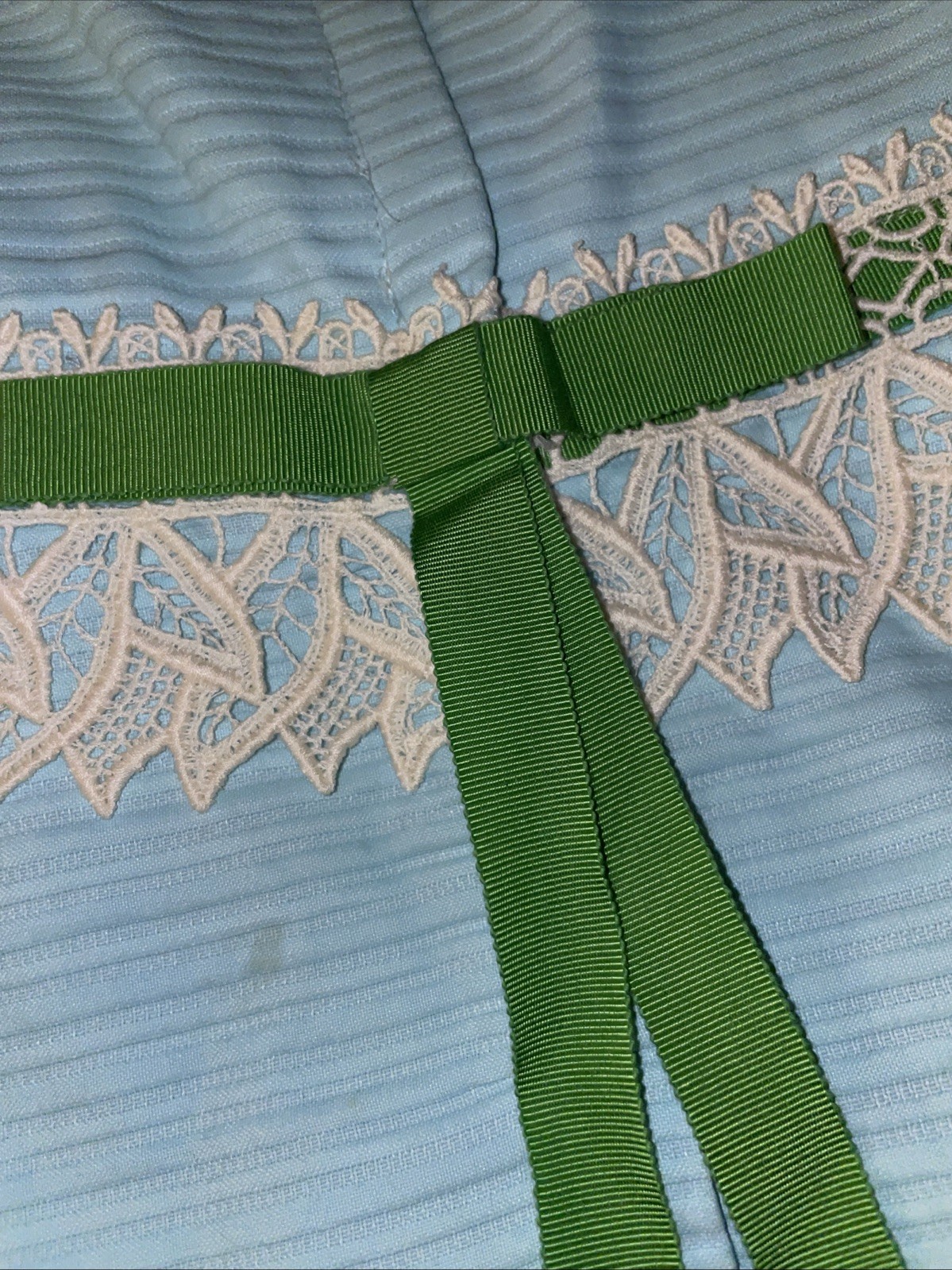 Vintage 60’s 70s Maxi Dress Sz 3 Gina Petites Blue/green Bow Boho Empire Waist