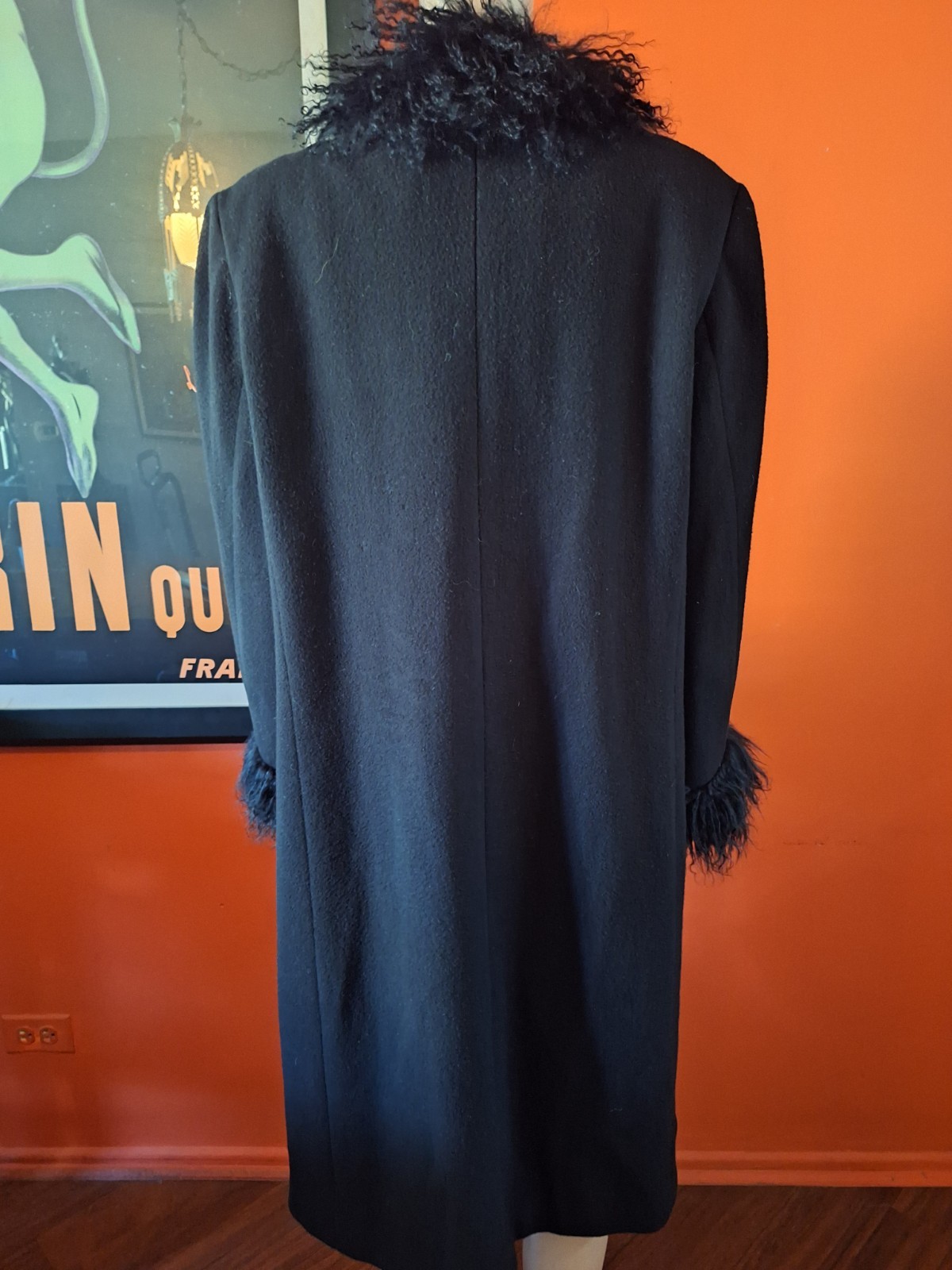 VTG 90s Y2K Marvin Richards Genuine Mongolian Curly Lamb Wool Penny Lane Coat 12