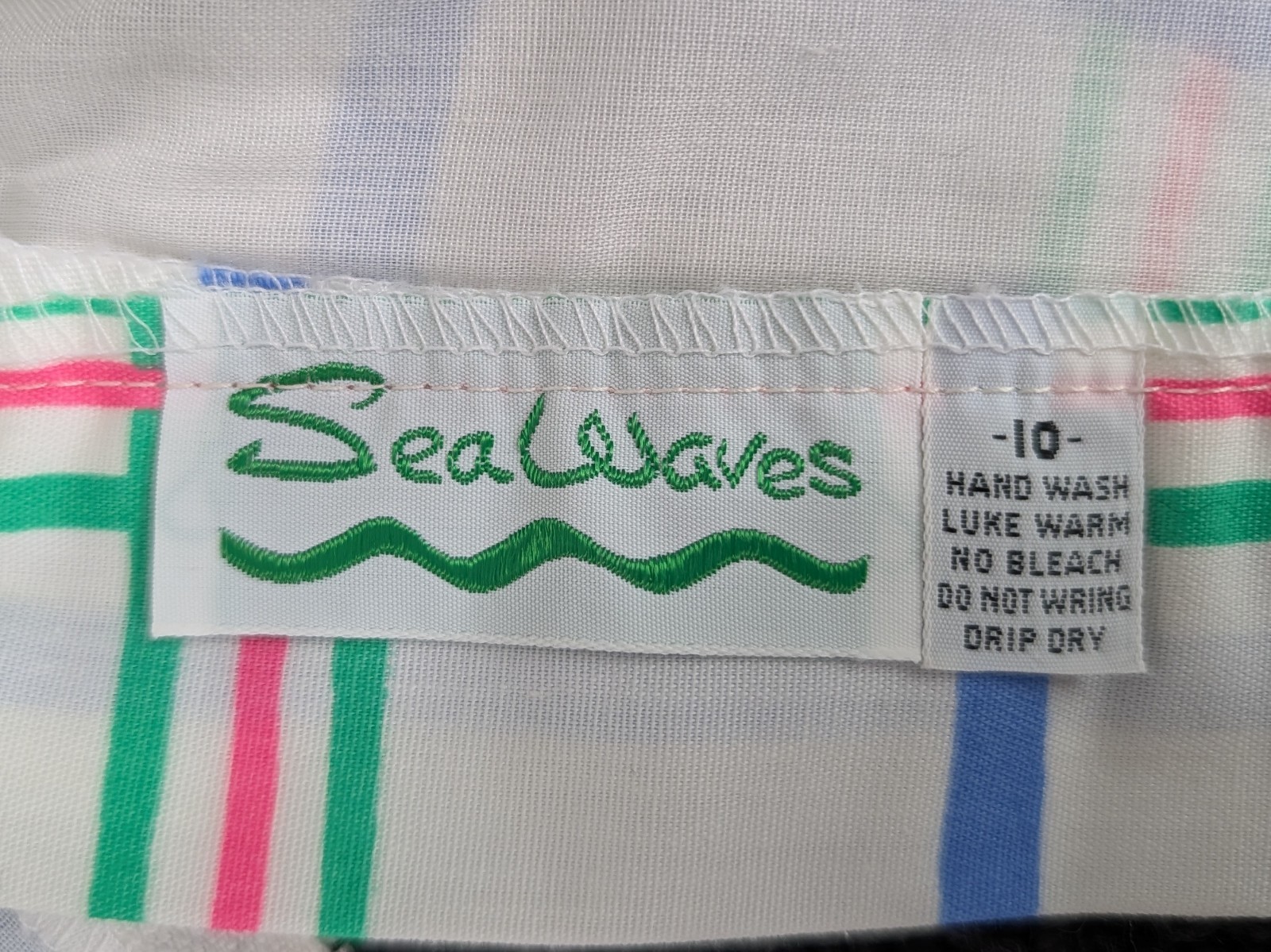 Vintage 70s 80s Sea Waves 2pc Swimsuit Playsuit Beach Retro Pin-Up NOS Resort