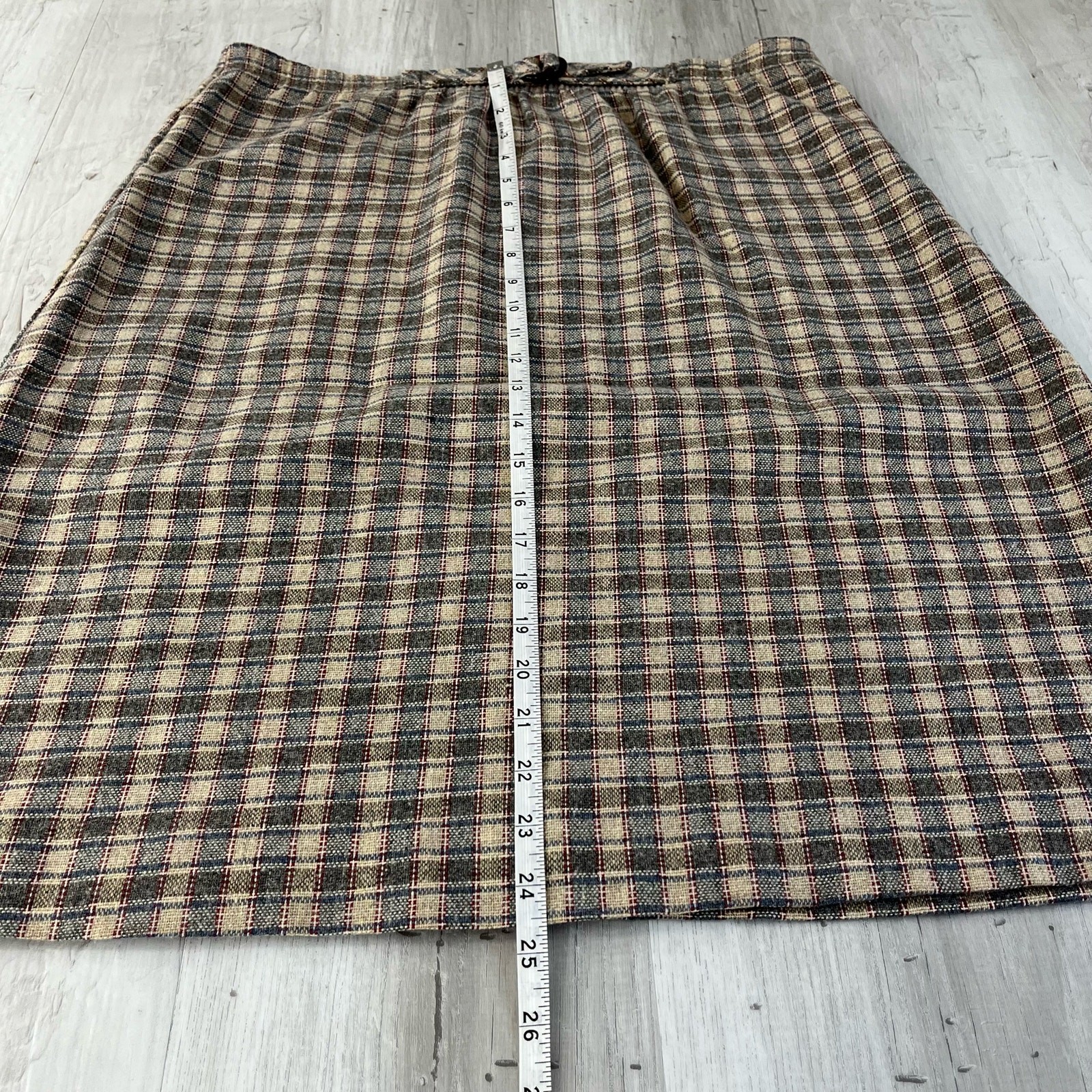 Vintage Hunter Sportswear Plaid A-Line High Waist Knee Length Preppy Skirt
