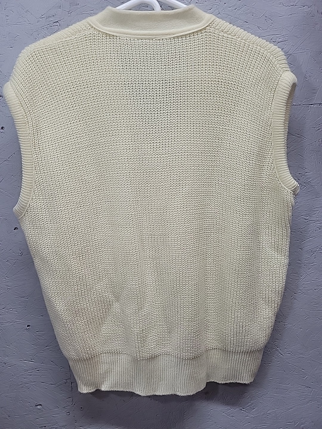 Vintage Arielle New York Cream Sweater Vest Acrylic USA Women Sz L