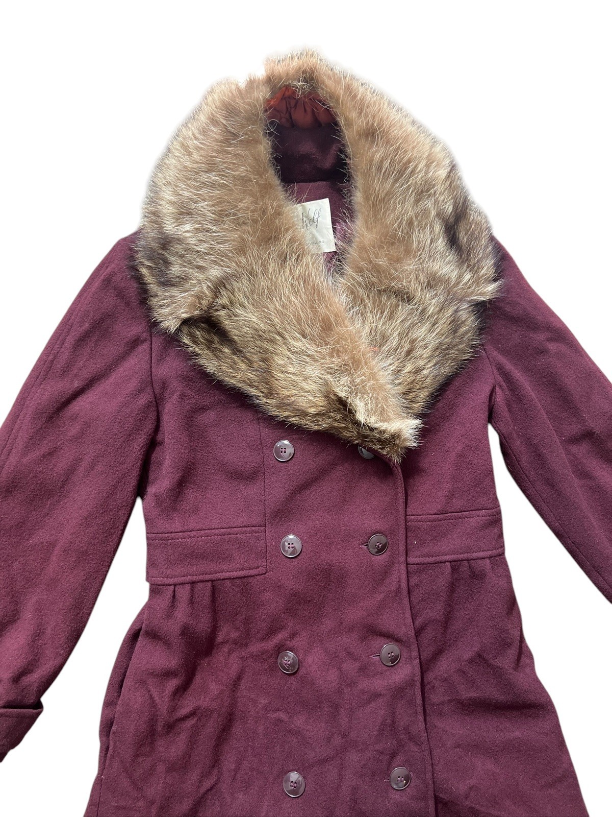 VTG Levy Wolf Cedarhurst 100% WOOL Collar Long Pea Coat Penny Lane