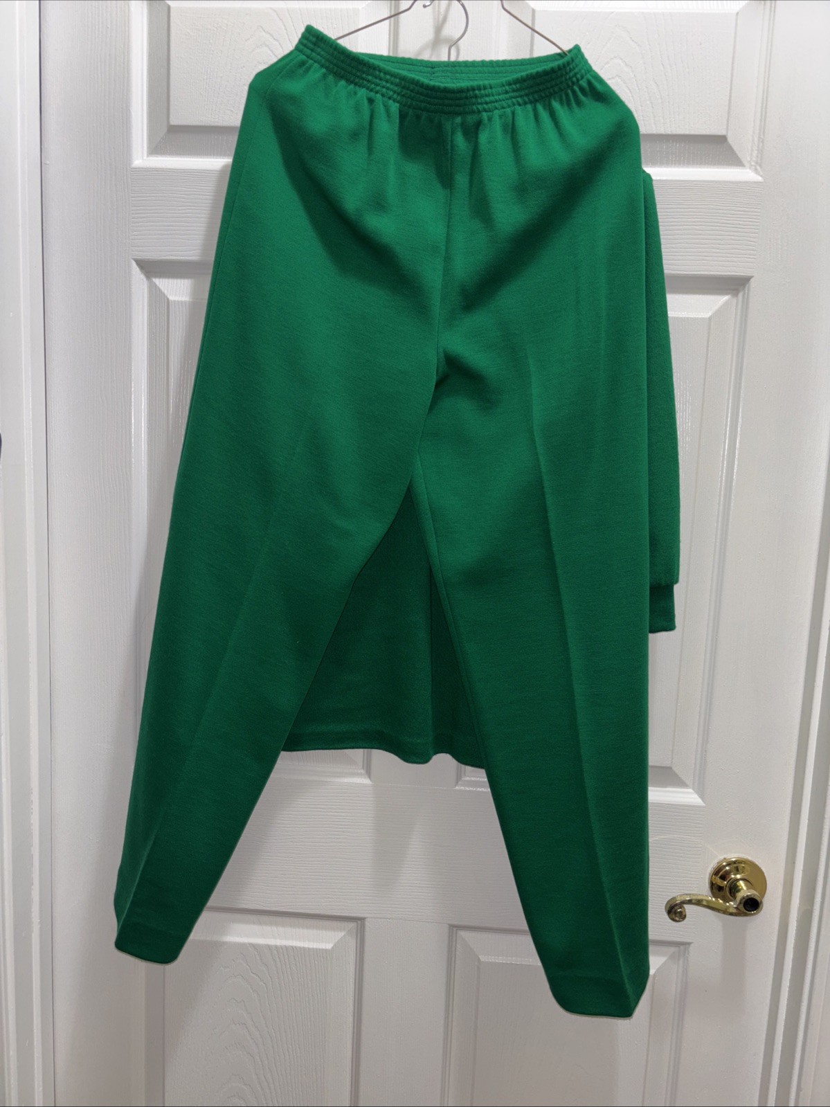 Vintage California Wear Green & Gold Matching Christmas Outfit Size 8- Made USA