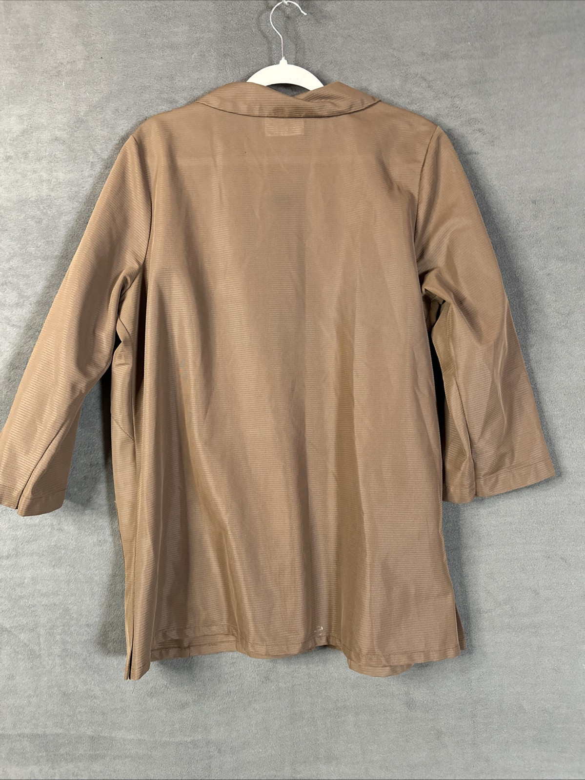 Vintage Shane Uniform Co. Shirt L-71283 Brown Talon Zip up Cover up
