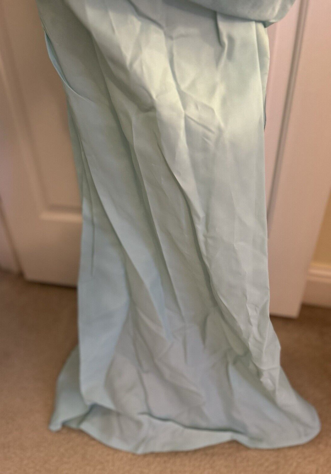 Vintage 70’s Bridesmaid Formal Maxi Gown Lace Floral Trim Sleeves