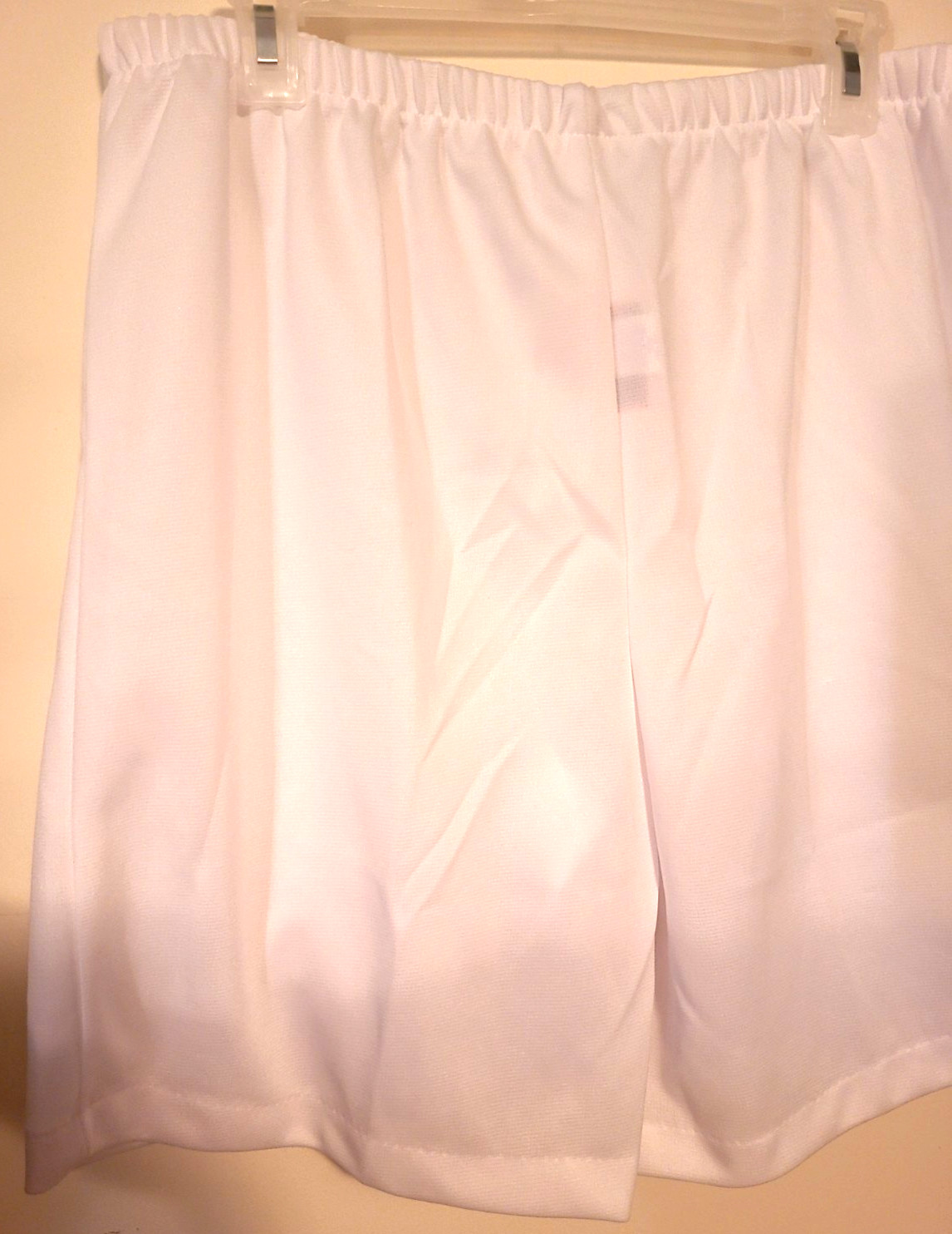 Vintage Women’s JoRo Pull Up Shorts White Polyester Full Elastic Waist SZ 12
