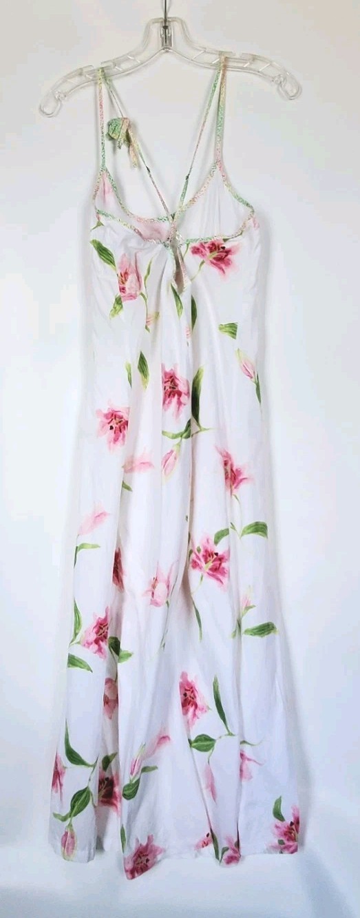 Vintage Crabtree And Evelyn Lily Dress Medium Cross Back Empire Waist
