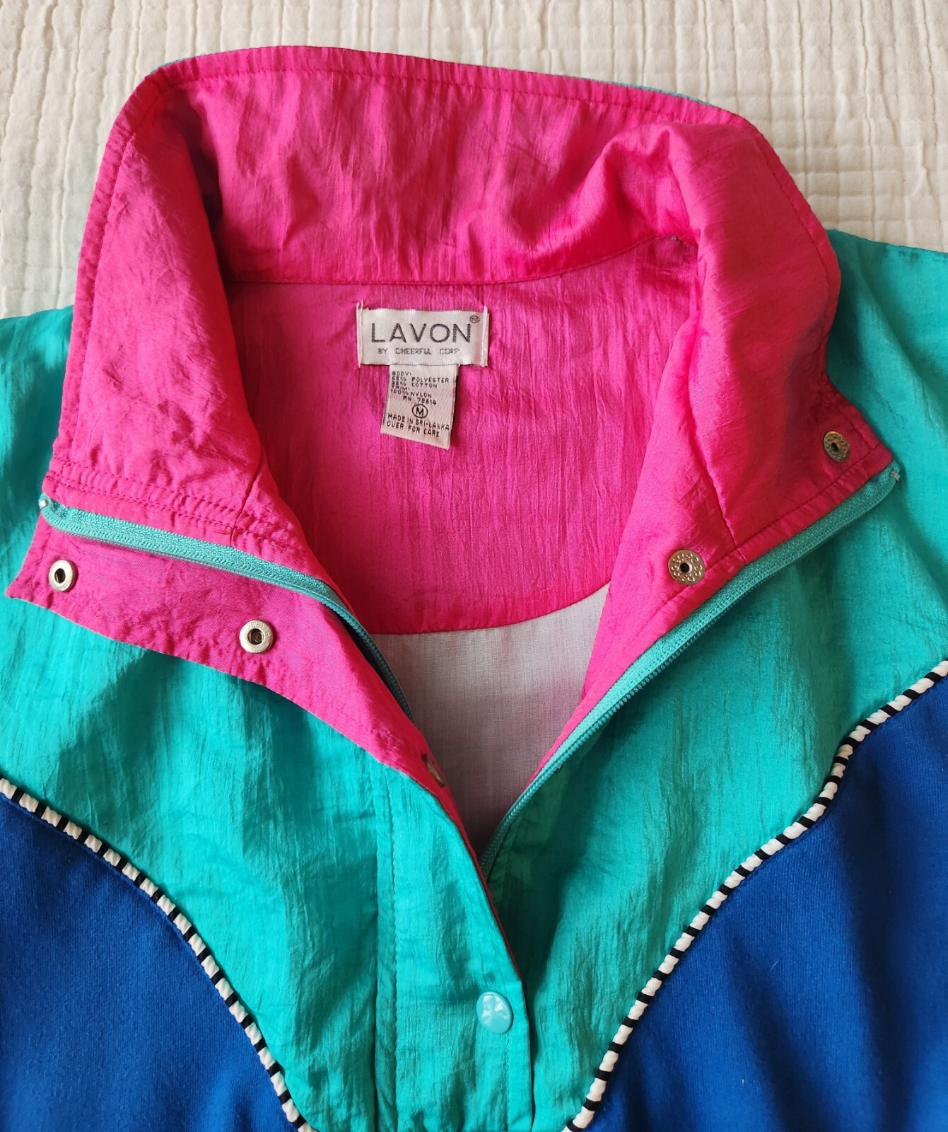 Vintage 90s Lavon Pullover Windbreaker Half-Zip Track Jacket Women’s Medium