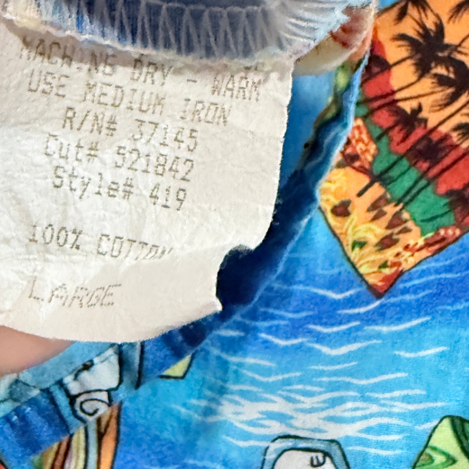 Hilo Hattie Womens VTG Message In Bottle Novelty Hawaiian Halter Dress, Blue, L
